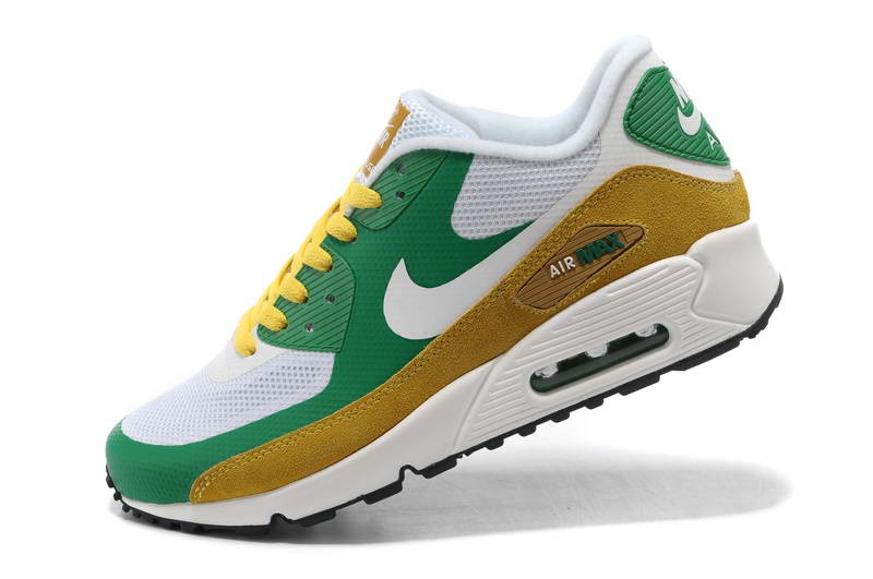 Air Max 90 Hyperfuse fourrure Chaussures Hommes Blanc Vert Jaune (3)